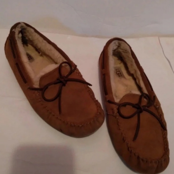 Brown Suede Moccasin Slippers - Picture 2 of 2